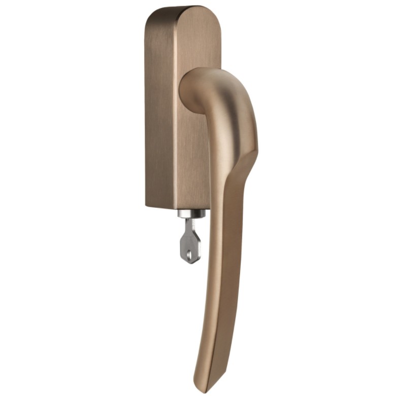Draaikiepgarnituur RIVIO by Gensler GL102-DKLOCK-O links PVD licht brons