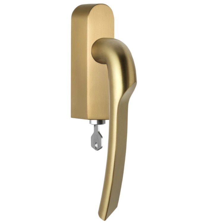 Draaikiepgarnituur RIVIO by Gensler GL102-DKLOCK-O links PVD mat goud