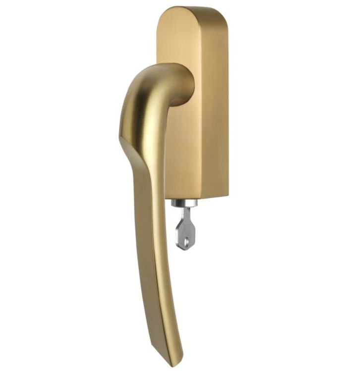 Draaikiepgarnituur RIVIO by Gensler GL102-DKLOCK-O rechts PVD mat goud