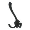 Kapstokhaak ijzer zwart 150 x 85 mm waxlaag