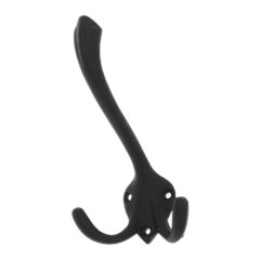 Kapstokhaak ijzer zwart 150 x 85 mm waxlaag