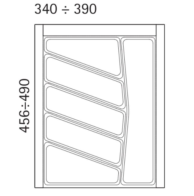 Bestekbak d:456-490mm - b:340-390mm antraciet - Afbeelding 2