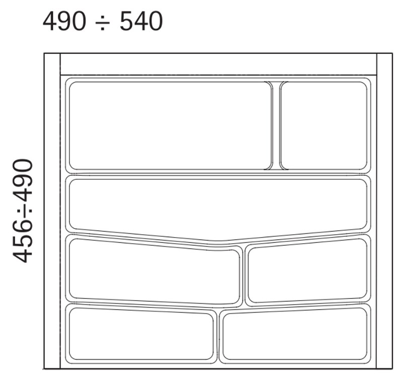 Bestekbak d:456-490mm - b:490-540mm antraciet - Afbeelding 2