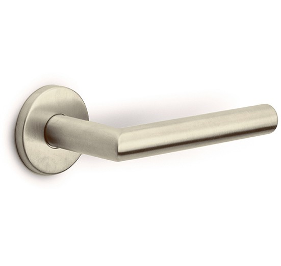 Deurklink BASICS LBII-19 op ronde rozet PVD champagne