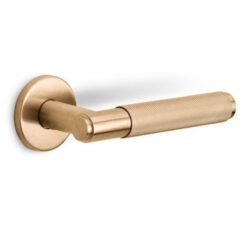 Deurklink BASICS LBV-22 op ronde rozet PVD licht brons