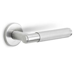Deurklink BASICS LBV-22 op ronde rozet mat rvs