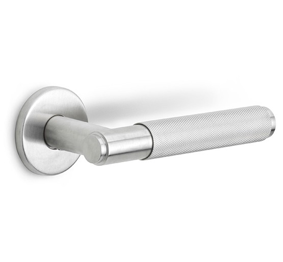 Deurklink BASICS LBV-22 op ronde rozet mat rvs