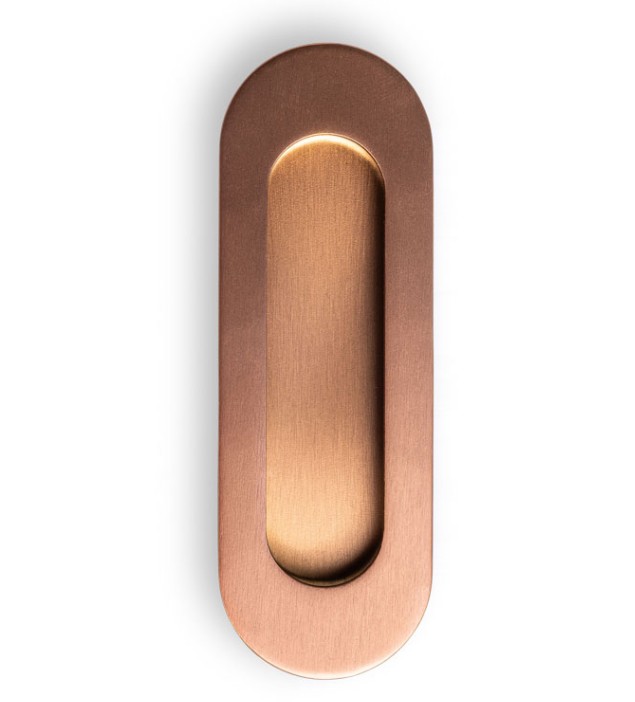 Schuifdeurkom Ovaal 120x40mm PVD brons koper