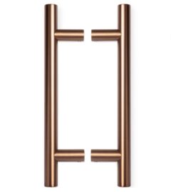 Set deurgrepen Rond HoH 200mm PVD brons koper