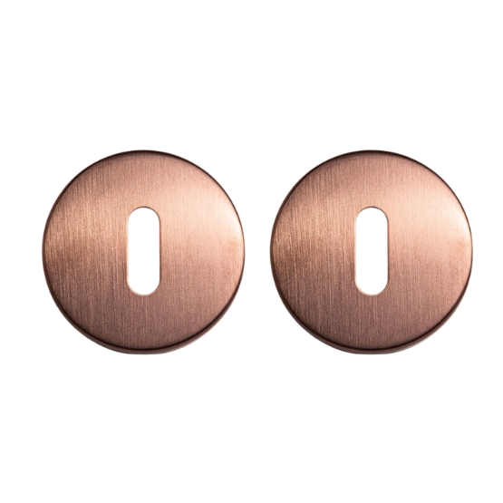 Set van 2 sleutelplaatjes rond PVD brons koper