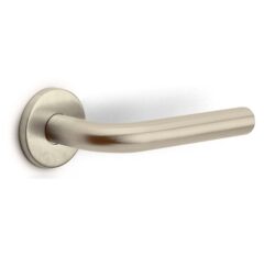 Deurklink BASICS LBIII-19 op ronde rozet PVD champagne