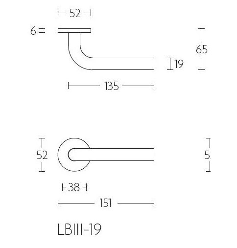 Deurklink BASICS LBIII-19 op ronde rozet PVD champagne - Afbeelding 2