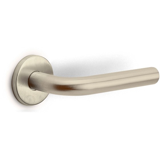 Deurklink BASICS LBIII-19 op ronde rozet PVD champagne