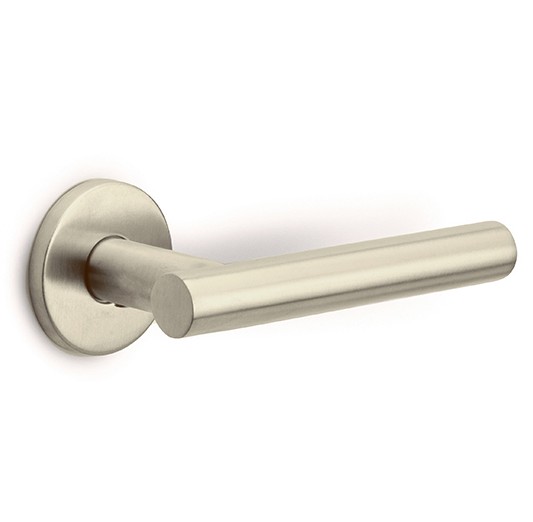 Deurklink BASICS LBVII-19 op ronde rozet PVD champagne