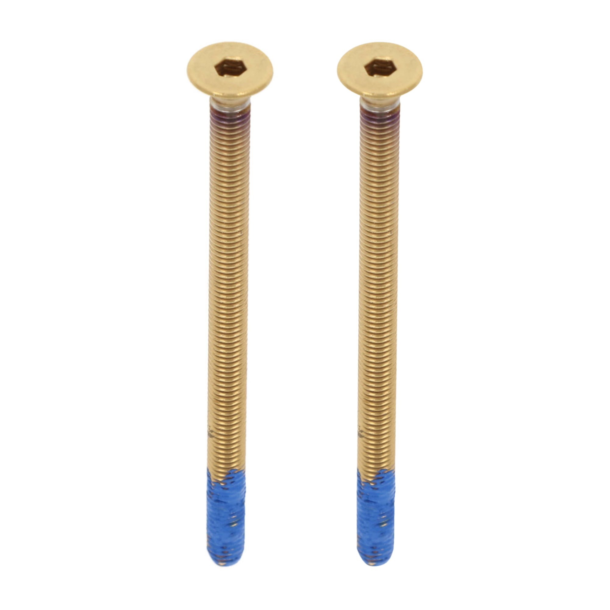 Set van 2 bouten M5x100 VK-inbus tbv veiligheidsrozetten PVD mat goud