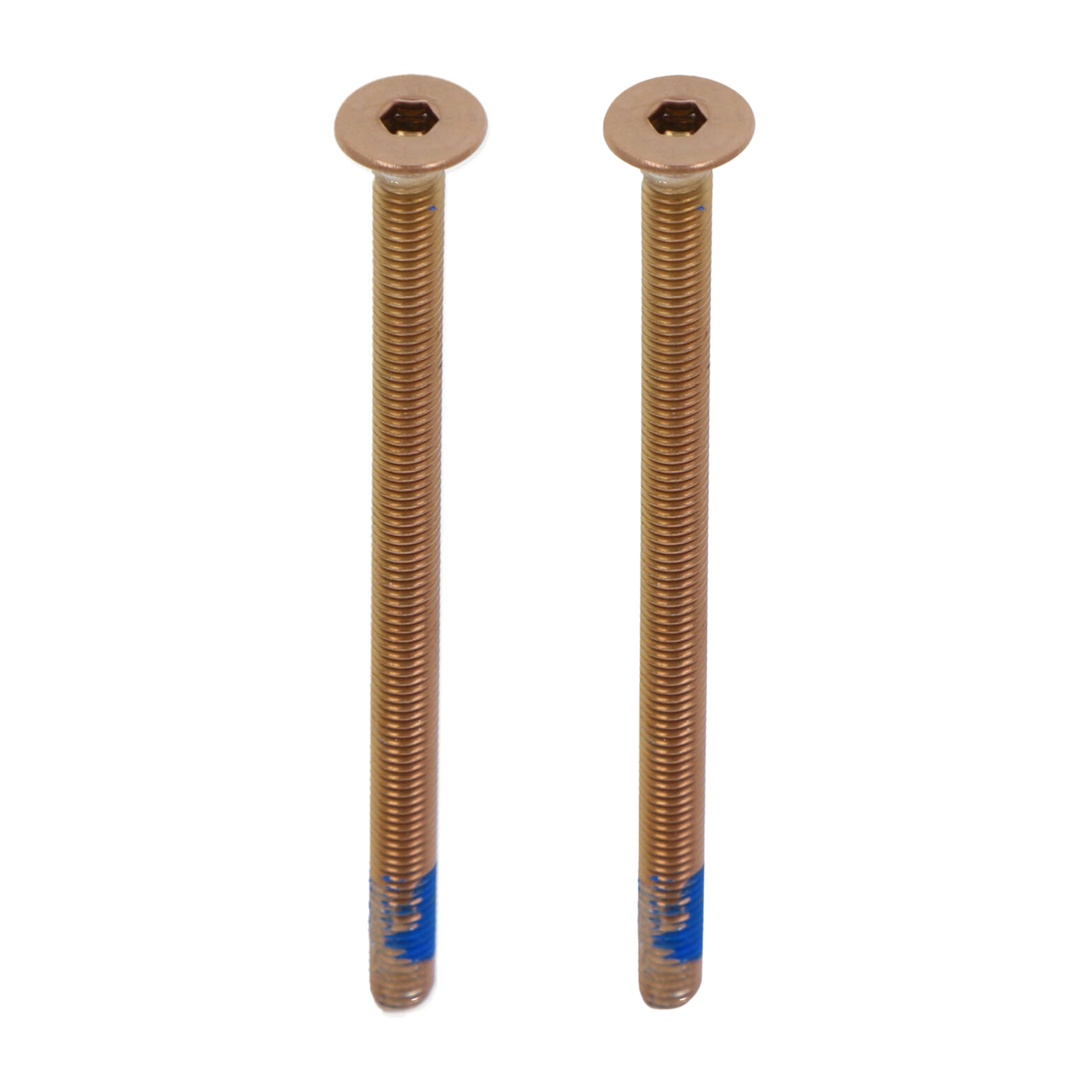 Set van 2 bouten M5x80 VK-inbus tbv veiligheidsrozetten PVD licht brons