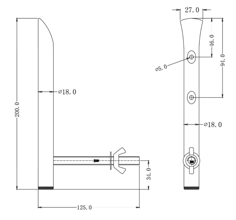 Bandenhouder 120x200 mm verzinkt - Afbeelding 2