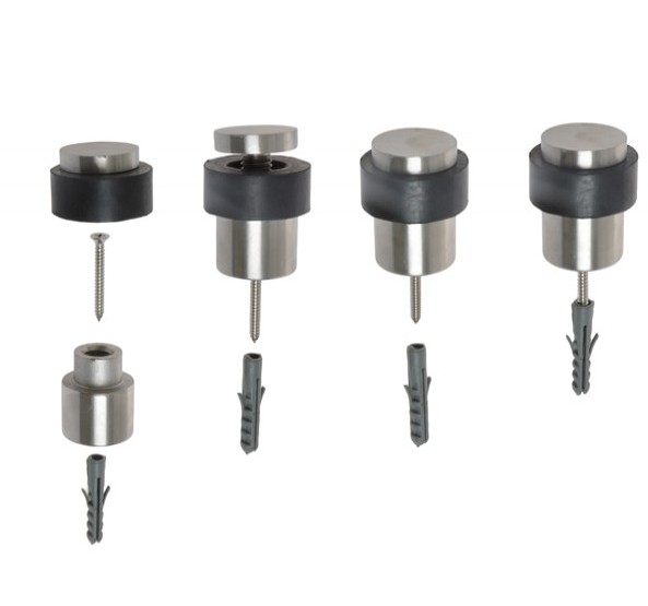 Deurstop vloermontage rond 30x44 mm rvs - Afbeelding 4