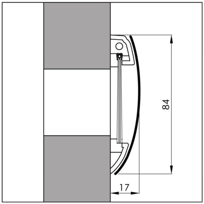 Ellen brievenbusafsluiter met klep zwart 280 x 42 mm - Afbeelding 2