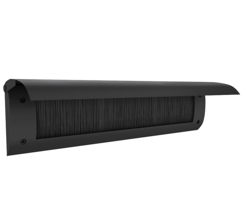 Ellen brievenbusafsluiter met klep zwart 280 x 42 mm