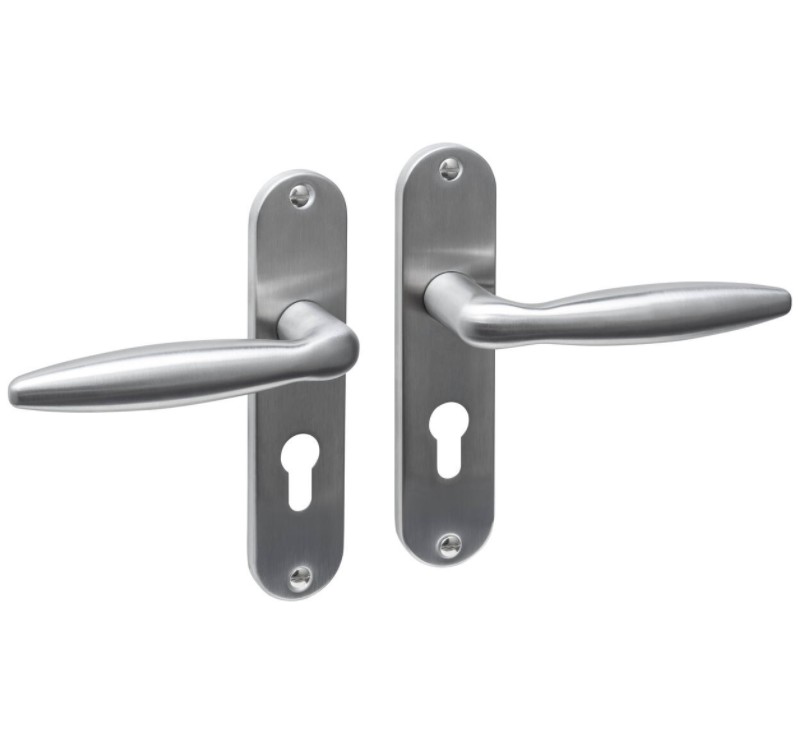 Intersteel deurklink Jupiter basic op ovaal schild 185x41mm PC55 rvs