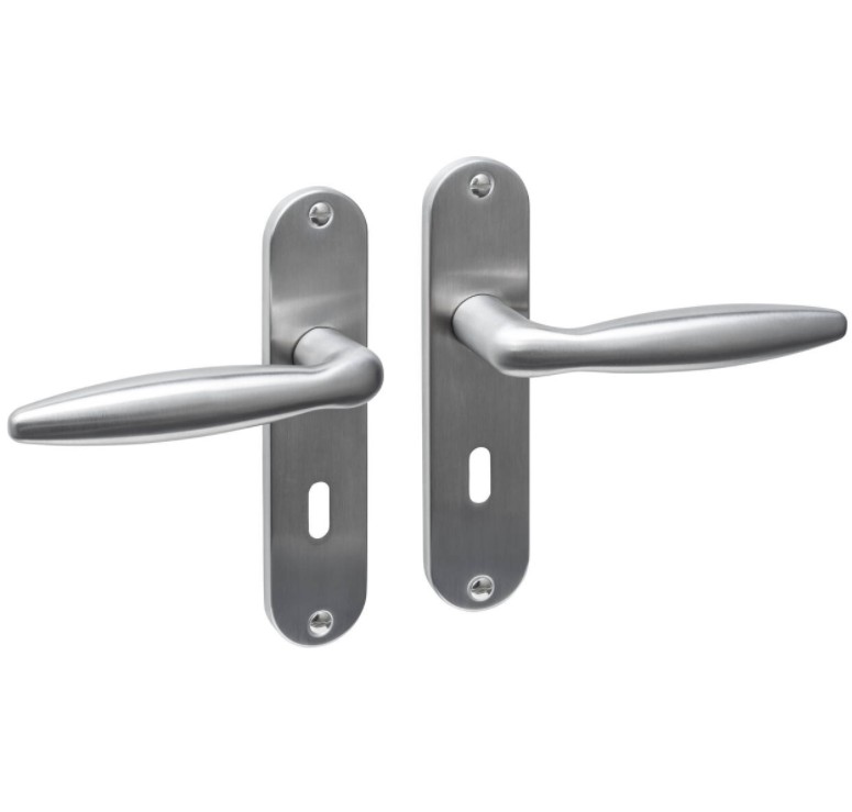 Intersteel deurklink Jupiter basic op ovaal schild 185x41mm SL56 rvs