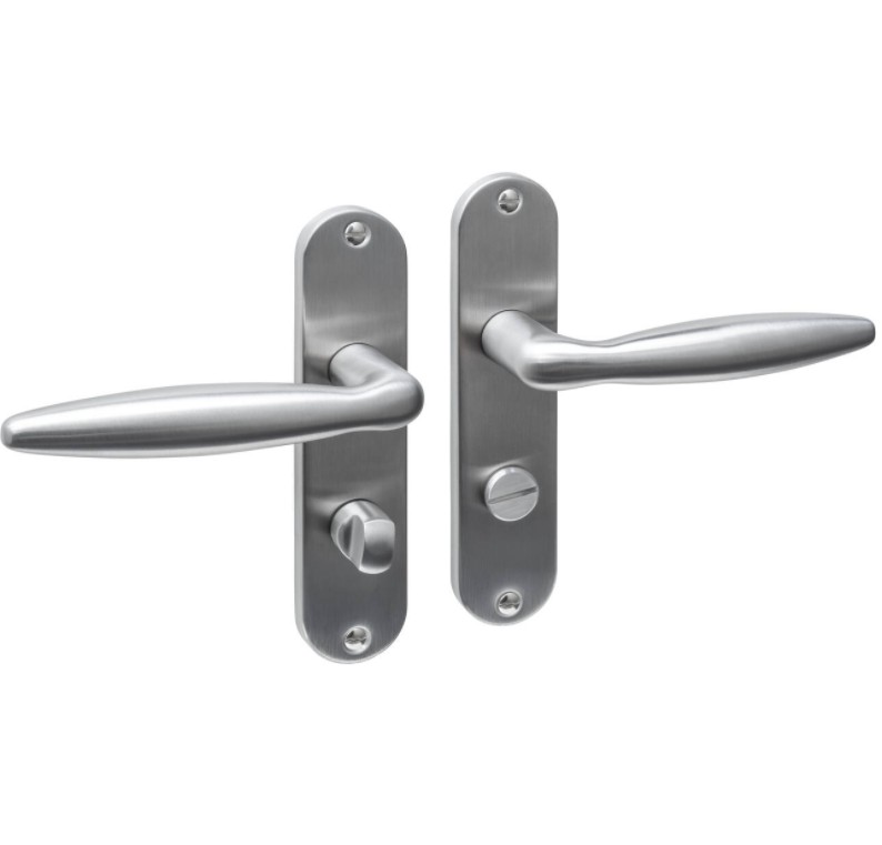 Intersteel deurklink Jupiter basic op ovaal schild 185x41mm WC638 mm rvs