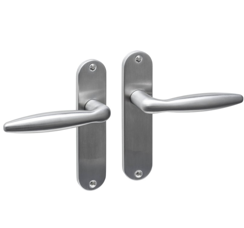 Intersteel deurklink Jupiter basic op ovaal schild 185x41mm blind rvs