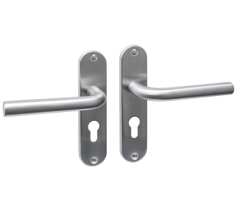 Intersteel deurklink Luzern basic op ovaal schild 185x41mm PC55 rvs