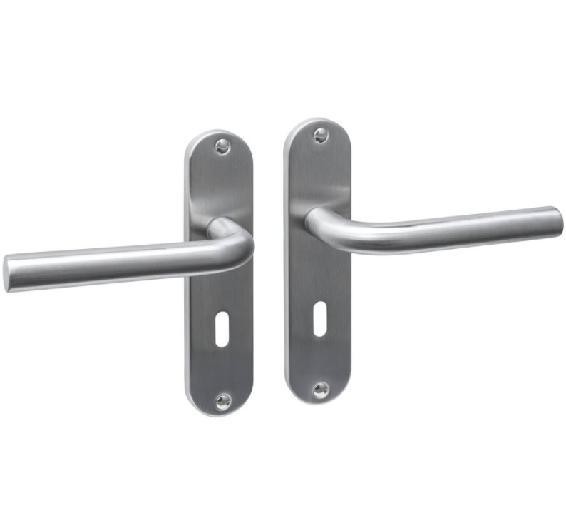 Intersteel deurklink Luzern basic op ovaal schild 185x41mm SL56 rvs