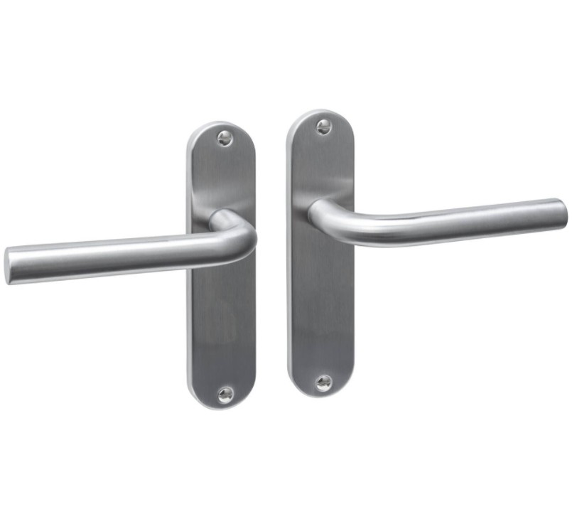 Intersteel deurklink Luzern basic op ovaal schild 185x41mm blind rvs