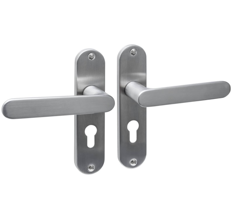 Intersteel deurklink Sora basic op ovaal schild 185x41mm PC55 rvs