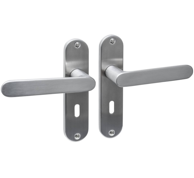 Intersteel deurklink Sora basic op ovaal schild 185x41mm SL56 rvs