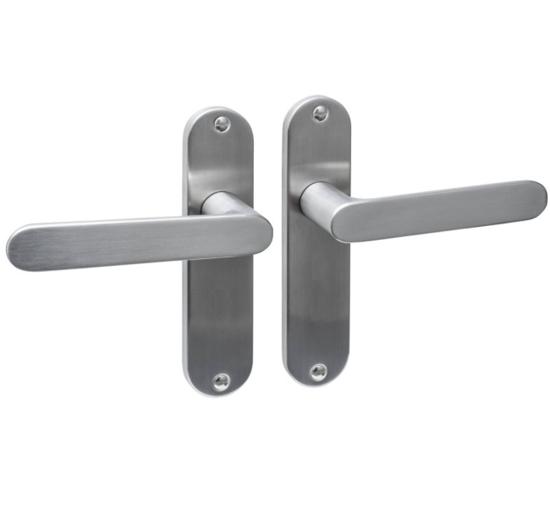 Intersteel deurklink Sora basic op ovaal schild 185x41mm blind rvs