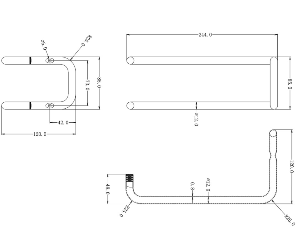 Ophanghaak dubbel 240x115x90 mm verzinkt - Afbeelding 2