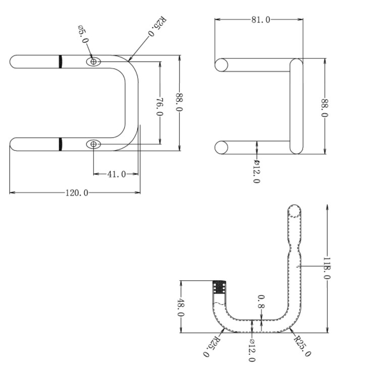 Ophanghaak dubbel 80x115x90 mm verzinkt - Afbeelding 2