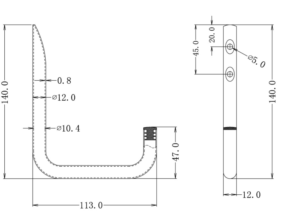 Wandhaak 115x140 mm verzinkt - Afbeelding 2