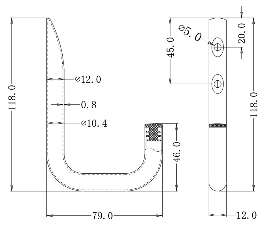 Wandhaak 80x120 mm verzinkt - Afbeelding 2