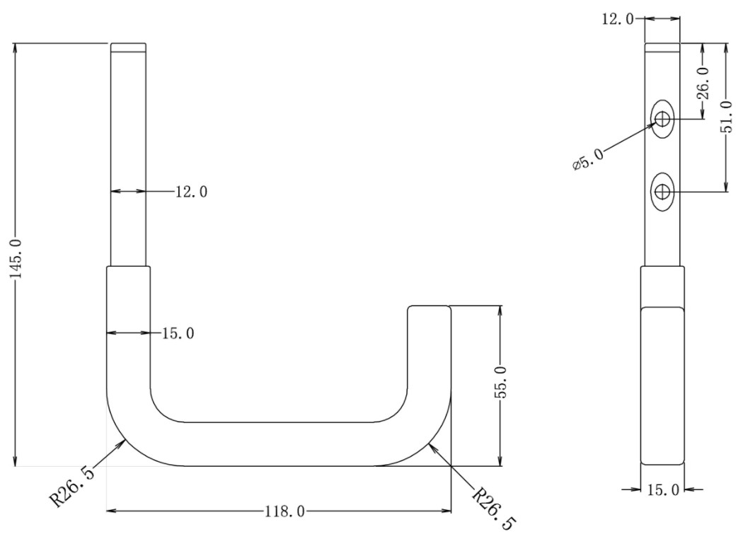 Wandhaak PVC ommanteld 115x140 mm verzinkt - Afbeelding 2
