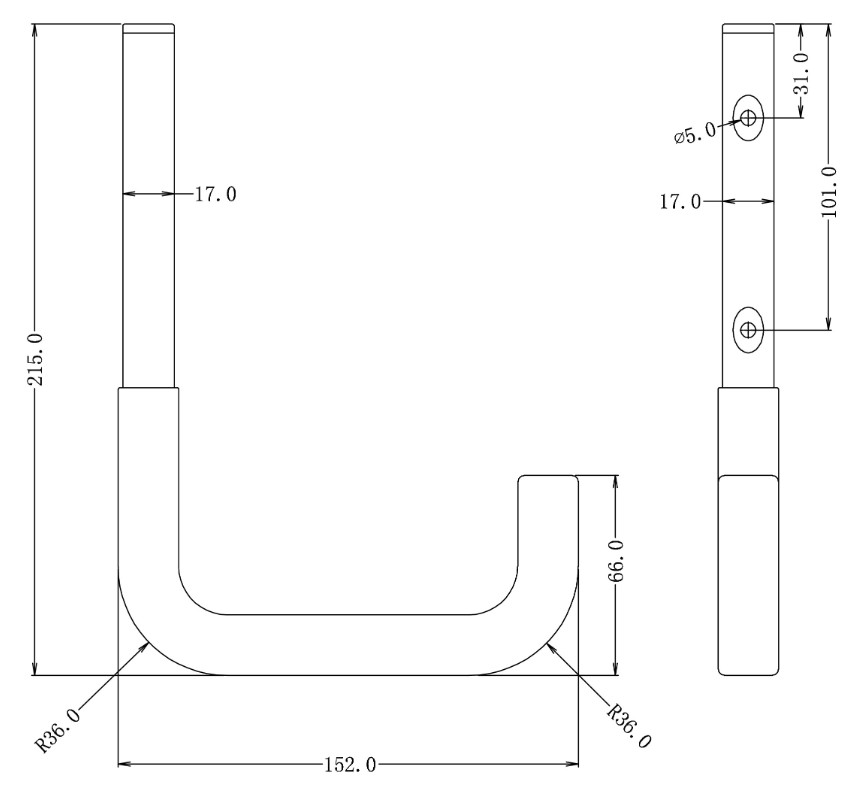 Wandhaak PVC ommanteld 150x215 mm verzinkt - Afbeelding 2