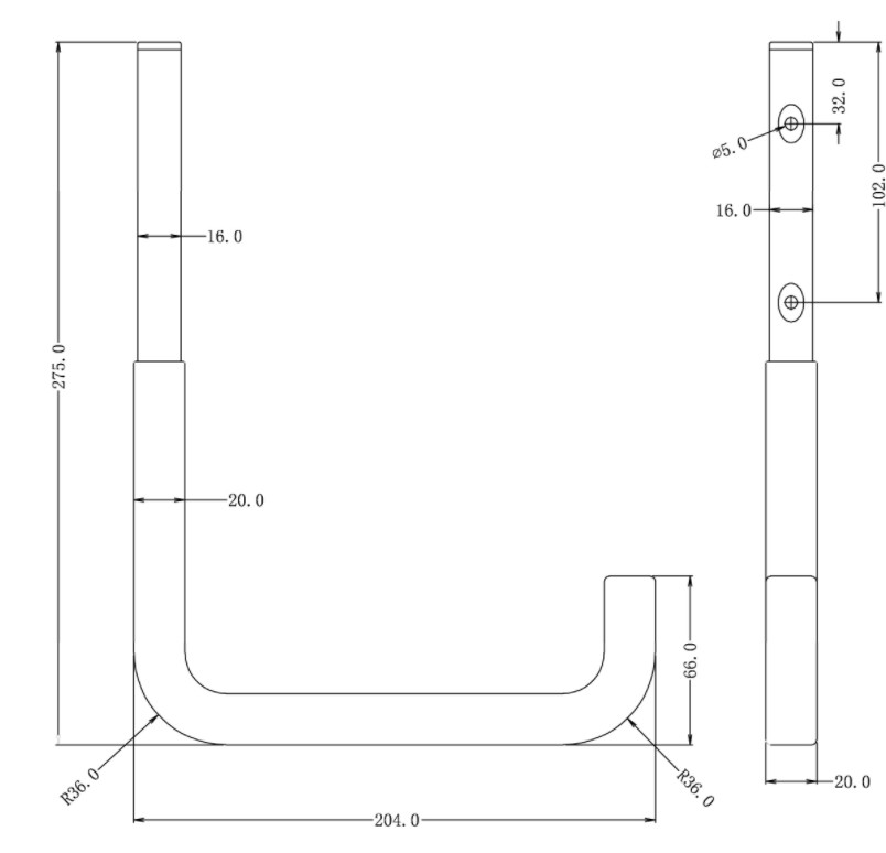 Wandhaak PVC ommanteld 200x270 mm verzinkt - Afbeelding 2