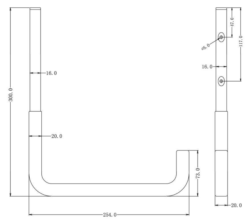 Wandhaak PVC ommanteld 250x300 mm verzinkt - Afbeelding 2