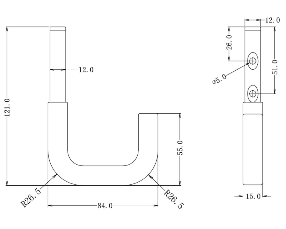Wandhaak PVC ommanteld 80x120 mm verzinkt - Afbeelding 2