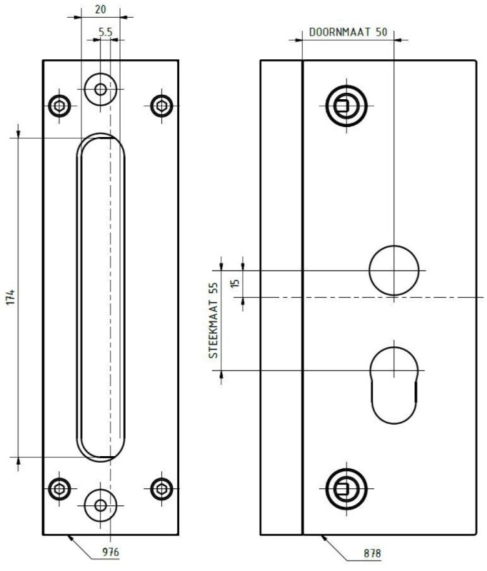 247WOOD Freesmal voor opdek insteeksloten 1200 serie - Afbeelding 2