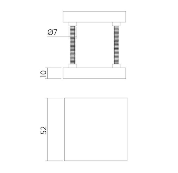 Intersteel afdekrozetten verdekt 52x52x10mm met nokken zwart - Afbeelding 2