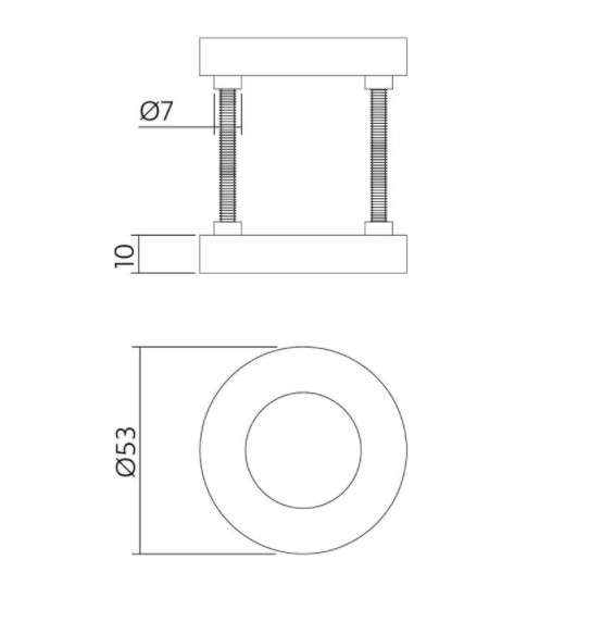 Intersteel afdekrozetten verdekt ø53x10mm met nokken zwart - Afbeelding 2
