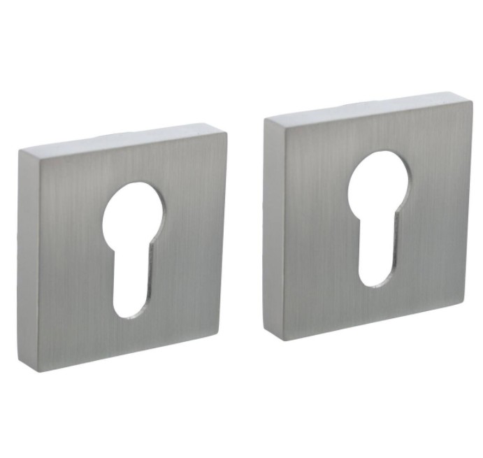 Intersteel cilinderrozetten verdekt 52x52x10mm met nokken rvs