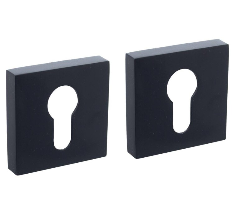 Intersteel cilinderrozetten verdekt 52x52x10mm met nokken zwart