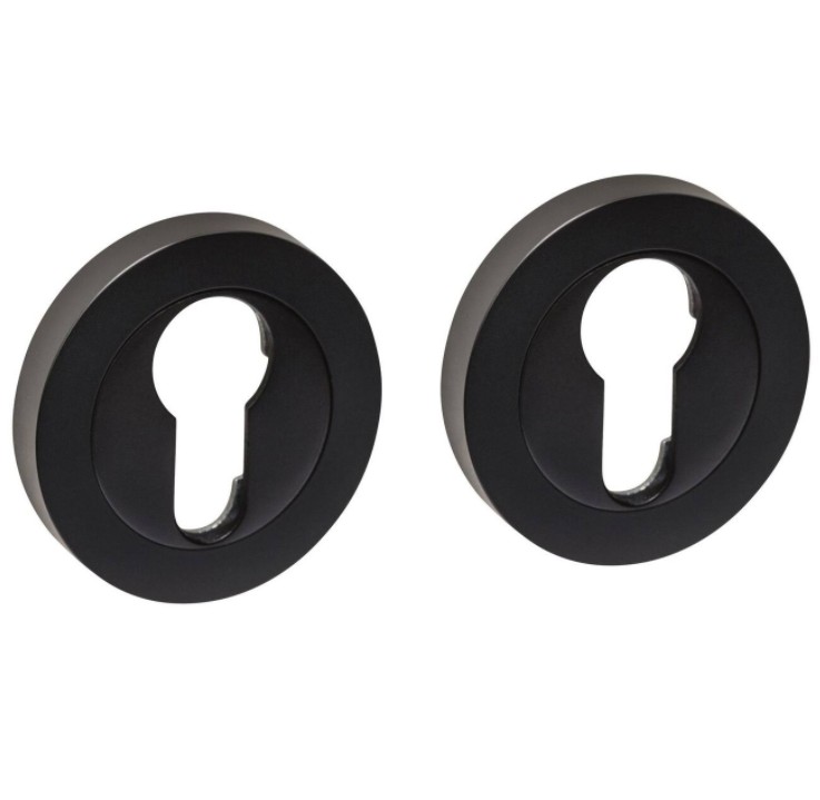 Intersteel cilinderrozetten verdekt ø53x10mm met nokken zwart