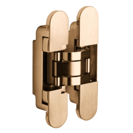 FORMANI onzichtbaar 3D scharnier zamak 140x30 mm PVD licht brons